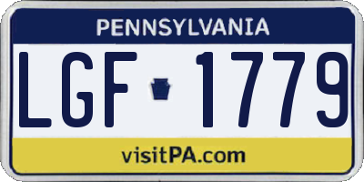 PA license plate LGF1779
