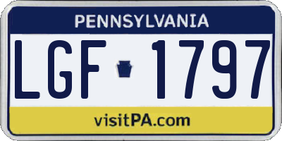 PA license plate LGF1797