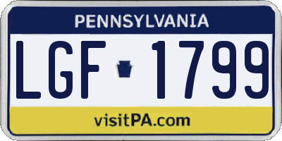 PA license plate LGF1799