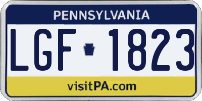 PA license plate LGF1823