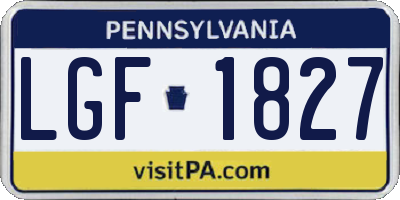 PA license plate LGF1827
