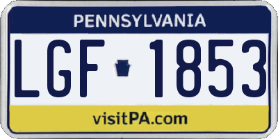 PA license plate LGF1853