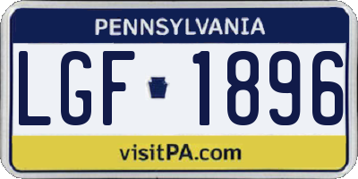 PA license plate LGF1896