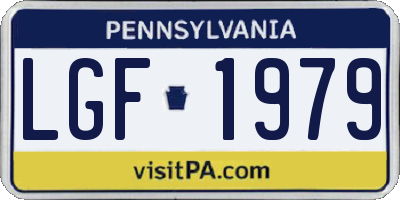 PA license plate LGF1979