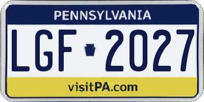 PA license plate LGF2027