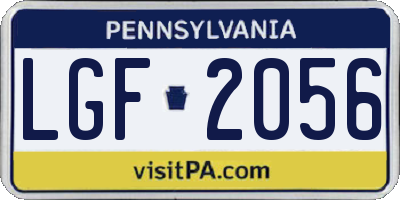 PA license plate LGF2056