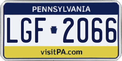 PA license plate LGF2066