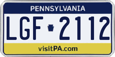 PA license plate LGF2112
