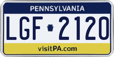 PA license plate LGF2120
