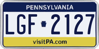PA license plate LGF2127