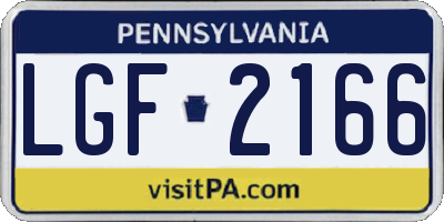 PA license plate LGF2166