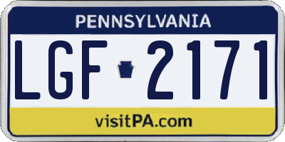 PA license plate LGF2171