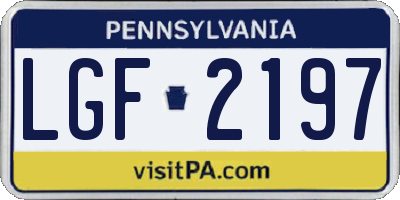 PA license plate LGF2197