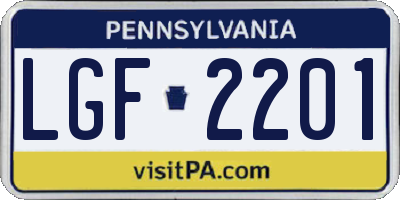 PA license plate LGF2201