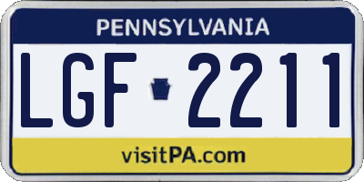 PA license plate LGF2211
