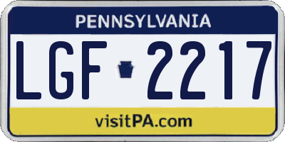 PA license plate LGF2217