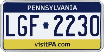 PA license plate LGF2230