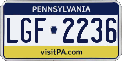 PA license plate LGF2236