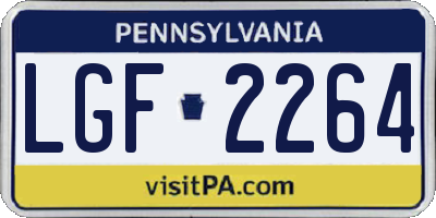PA license plate LGF2264