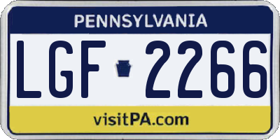 PA license plate LGF2266