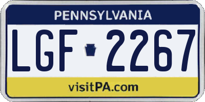 PA license plate LGF2267