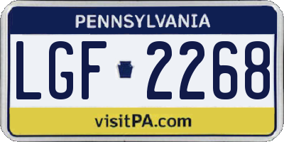 PA license plate LGF2268