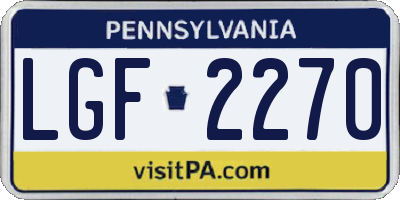 PA license plate LGF2270