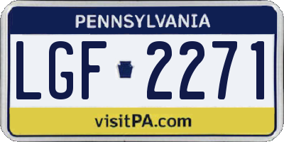 PA license plate LGF2271