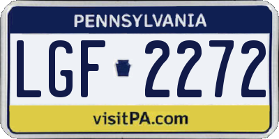 PA license plate LGF2272