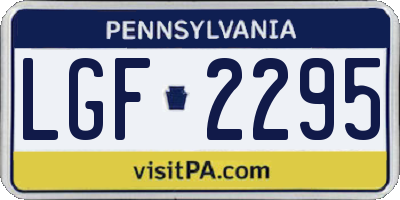 PA license plate LGF2295