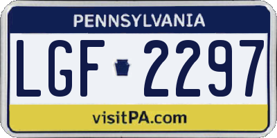 PA license plate LGF2297