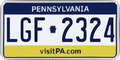 PA license plate LGF2324