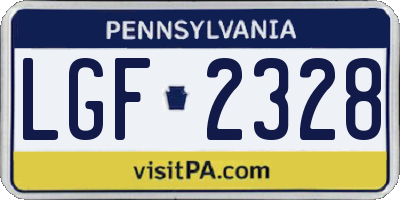 PA license plate LGF2328