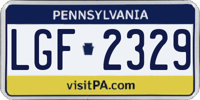 PA license plate LGF2329