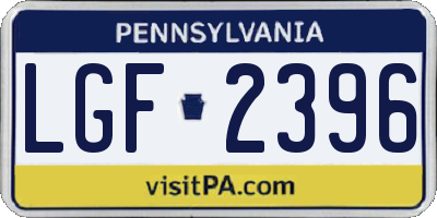 PA license plate LGF2396