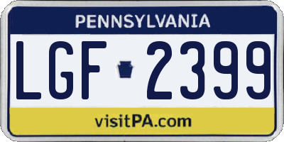 PA license plate LGF2399