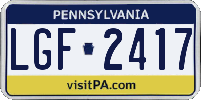 PA license plate LGF2417