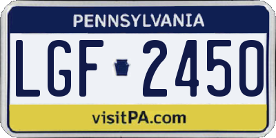 PA license plate LGF2450
