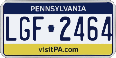 PA license plate LGF2464