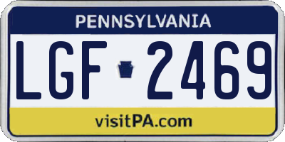 PA license plate LGF2469