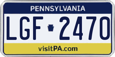 PA license plate LGF2470