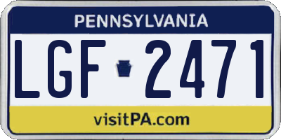 PA license plate LGF2471