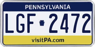 PA license plate LGF2472
