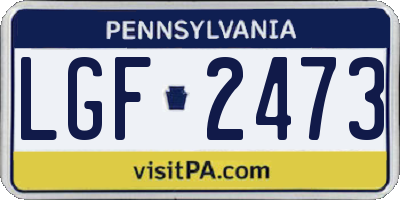 PA license plate LGF2473