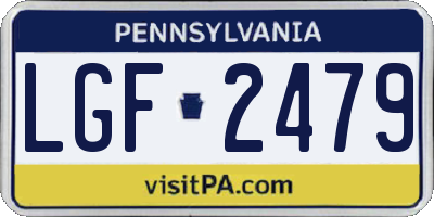 PA license plate LGF2479