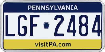 PA license plate LGF2484