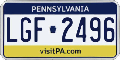 PA license plate LGF2496