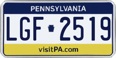 PA license plate LGF2519