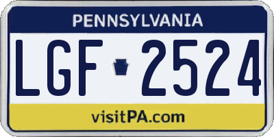 PA license plate LGF2524