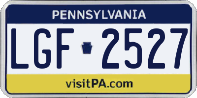 PA license plate LGF2527